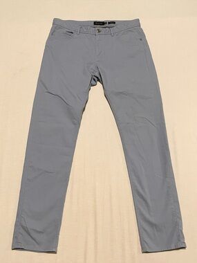 Massimo Dutti Men’s Slim Fit Textured Birdseye Pants Blue Size 34
